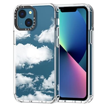 MOSNOVO Compatible with iPhone 13 Case, Cute Cloud Print for Girl Women Men [ Buffertech™ Shockproof ] Transparent TPU Bumper Clear Phone Case Cover Designed for iPhone 13 6.1 Inch | The Storepaperoomates Retail Market - Fast Affordable Shopping