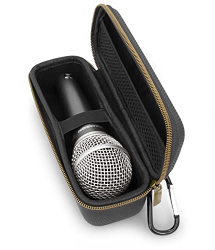 CASEMATIX Microphone Case Compatible with Wired Microphone Models up to 6.75” Maximum, Ultra Compact Mic Case Fits Singing, Vocal Dynamic Handheld Wired Microphones