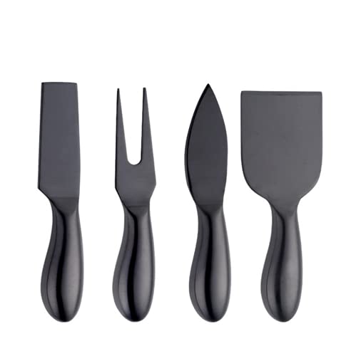 Black Cheese Knives Set 6 Piece Slicer Cutter Fork Spreader Tool Collection Stainless Steel | The Storepaperoomates Retail Market - Fast Affordable Shopping