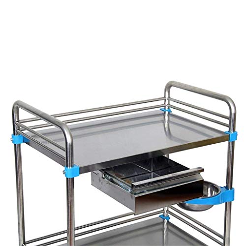 JF-XUAN Cart Trolley- Stainless Steel Instrument Cart/Board Cart/Silent Trolley/Trolley Four Wheel Small Trailer/Hospital Beauty Salon Double. (Size: 70 43 85CM) | The Storepaperoomates Retail Market - Fast Affordable Shopping