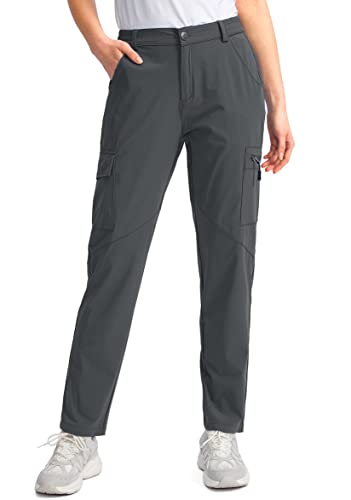 Viodia Women’s Hiking Cargo Pants Quick Dry UPF50+ Waterproof Pants for Women Fishing Golf Travel Pants with Pockets Dark Grey