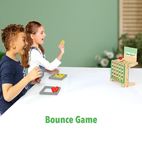 Butterfly Edufields Connect Shots 4 in a Row Wooden DIY Kit for Kids | 4 Games in 1 Kit with 2 Mini Catapult Shooters and 4 Bouncing Balls | Fun Family Battle for Kids 4+ Years | 20 min Assembly Time | The Storepaperoomates Retail Market - Fast Affordable Shopping