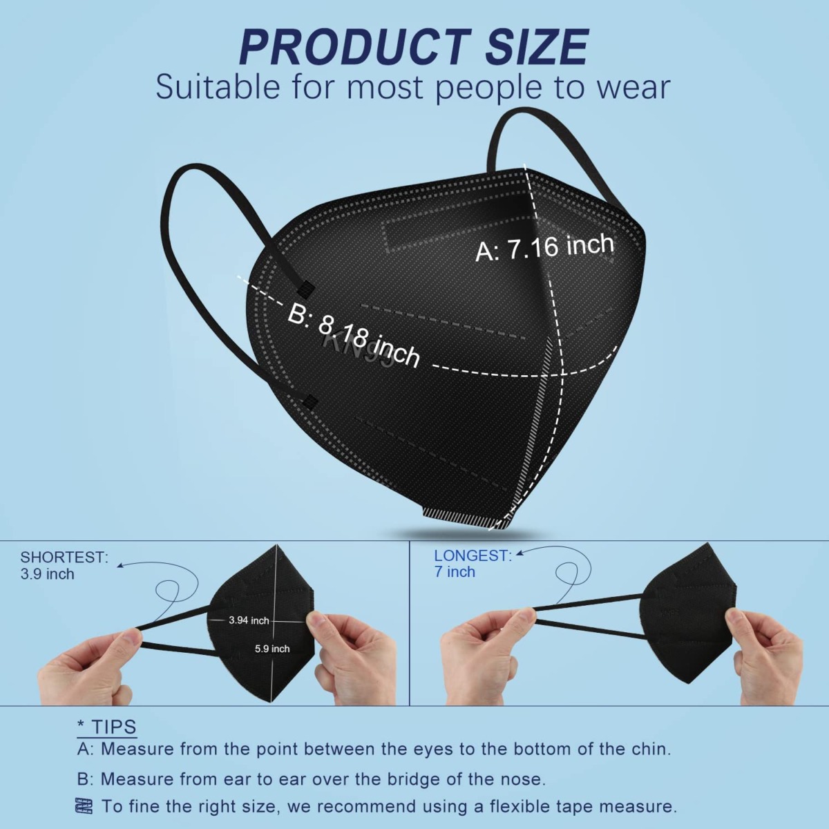 MISSAA KN95 Face Masks 30 Pack, 5-Ply Breathable & Comfortable Cup Dust Safety Mask, Black KN95 Mask, Protection Masks Against PM2.5 for Adult Women and Men | The Storepaperoomates Retail Market - Fast Affordable Shopping