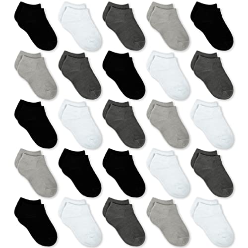 Kids Socks, 25 Pairs Toddler Socks Low Cut for Boys Girls Kids(10-14 Years Old), 25 Pairs Children No Show Ankle Socks Set