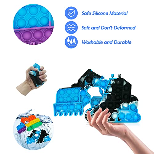 JLiup Excavator Fidget Pop Toys,2 Pack Push Bubble Sensory Tractor Silicone Toy, Popper Toys Special Needs Anti-Anxiety Stress Reliever Squeeze Toy for Boys Easter Halloween Basket Stuffers | The Storepaperoomates Retail Market - Fast Affordable Shopping