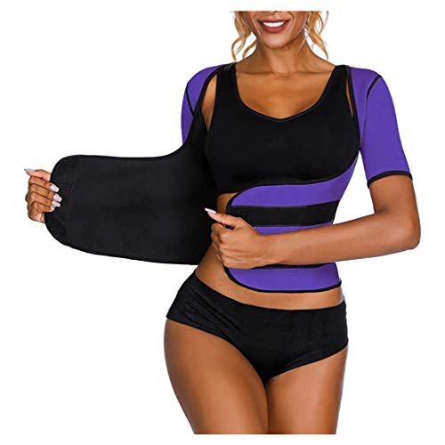 MarryLee Women’s Fitness Corset Body Shaper Vest Upper Arm Shaper Waist Trainer Posture Corrector Shaping Belt Shapewear Tops Purple