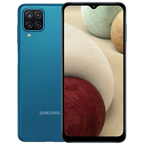 Samsung Galaxy A12 Nacho (128GB, 4GB) 6.5″ HD+, Exynos 850, 48MP Quad Camera, Dual SIM GSM Unlocked Global 4G Volte (T-Mobile, AT&T, Metro) International Model A127F/DS (64GB SD Bundle, Blue)