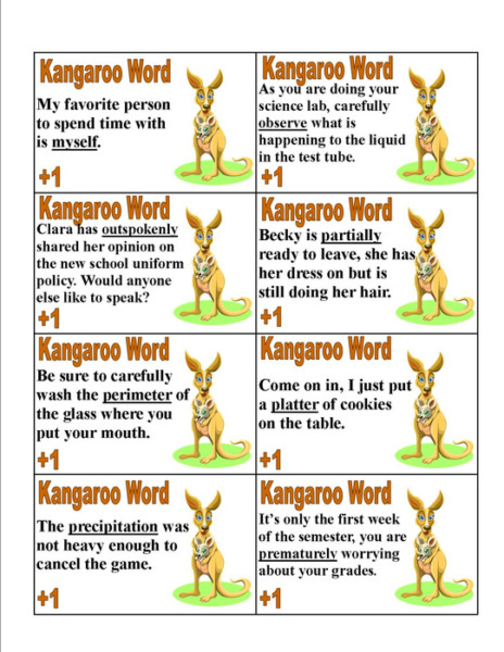 Kangaroo Words: A Synonyms, Antonyms, and Context Clues Practice Game