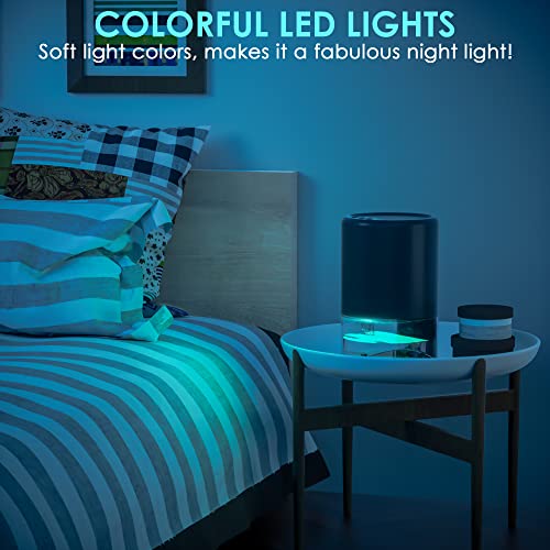 Dehumidifier Small 35oz Dehumidifier for Home 2600 Cubic Feet with 7 Color LED Lights, Quiet Portable Dehumidifier for Bedroom 285 sq ft with Two Working Modes for Closet Bedroom Bathroom RV Office | The Storepaperoomates Retail Market - Fast Affordable Shopping