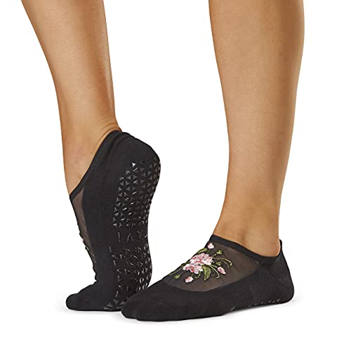 TAVI NOIR Mesh Maddie Grip Sock for Barre, Pilates and Yoga, Grip Maddie Water Lily, Medium