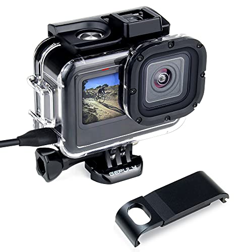 GEPULY Skeleton Case Side Open Housing Protective Case with Aluminum USB Pass Through Side Door Cover for GoPro Hero 9 / Hero 10 / Hero 11 Black – Charging Camera Without Removing Housing Case