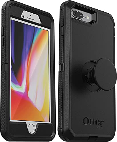 OtterBox + Pop Defender Series Case for iPhone 8 Plus & iPhone 7 Plus (ONLY – NOT Smaller 8/7) Non-Retail Packaging – Black