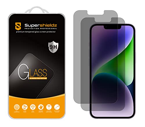 (2 Pack) Supershieldz (Privacy) Anti Spy Screen Protector Designed for iPhone 14 / iPhone 13 / iPhone 13 Pro (6.1 inch) Tempered Glass, Anti Scratch, Bubble Free