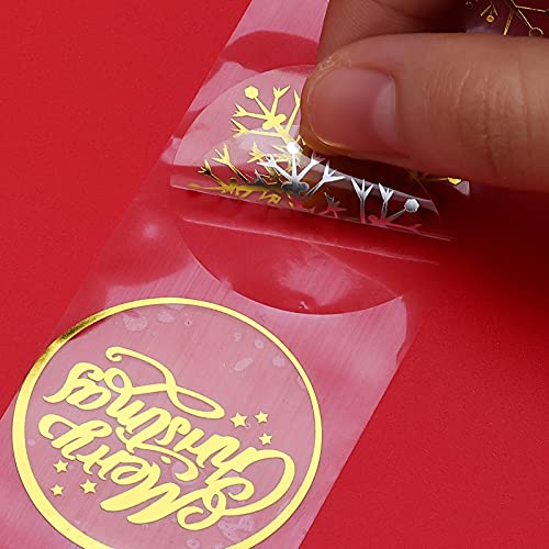 AIEX 500pcs 1.5inch Merry Christmas Stickers, Self-Adhesive Envelope Stickers Presents Decorative Sticker Christmas Labels Tags for Party Decoration (Golden, 4 Patterns) | The Storepaperoomates Retail Market - Fast Affordable Shopping