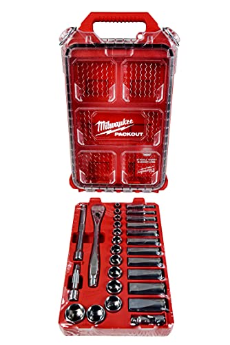 Milwaukee 48-22-9481 3/8 in. Drive SAE Ratchet and Socket Mechanics Tool Set with Packout Case (28-Piece) | The Storepaperoomates Retail Market - Fast Affordable Shopping