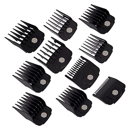 10 Pack Magnetic Hair Clipper Guards Guide Combs Compatible with Andis Master Series Magnetic Hair Clipper Attachment Comb -from 1/16inch to 1inch.