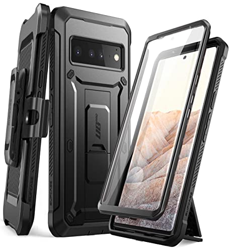 SUPCASE Unicorn Beetle Pro Series Case for Google Pixel 6 [Not for Pixel 6 Pro], Full-Body Rugged Holster & Kickstand Case with Built-in Screen Protector (Black)