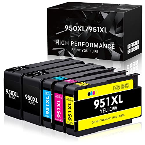 Dam Aila Ink Cartridge 950 Compatible for 950 Ink Cartridge with HP OfficeJet Pro 8600(2 Black, 1 Cyan, 1 Magenta, 1 Yellow, 5 Pack)