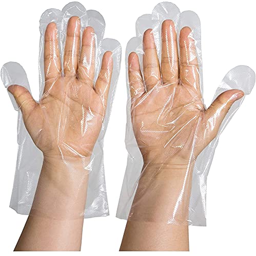 Disposable Food Prep Gloves – 500 Pcs Plastic Food Safe Disposable Gloves Transparent for Food Handling, Kitchen Cooking Cleaning, Crafting, One Size Fits Most