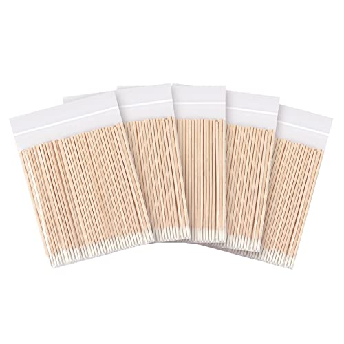 CHEFBEE 500 Count Microblading Cotton Swab, Cotton Swabs Pointed Tip, Wood Cotton Stick, Cotton Tipped Makeup Cosmetic Applicator Sticks, Tattoo Permanent Supplies