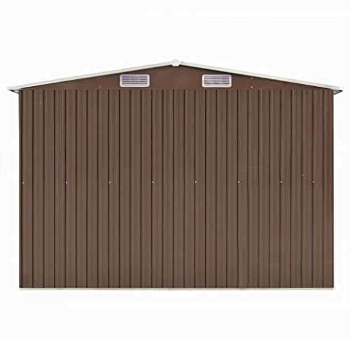 FAMIROSA Garden Storage Shed with Vents Galvanized Steel Double Sliding Doors Outdoor Wood Storage Shed Patio Lawn Care Equipment Pool Supplies Organizer 101.2″x389.8″x71.3″ | The Storepaperoomates Retail Market - Fast Affordable Shopping