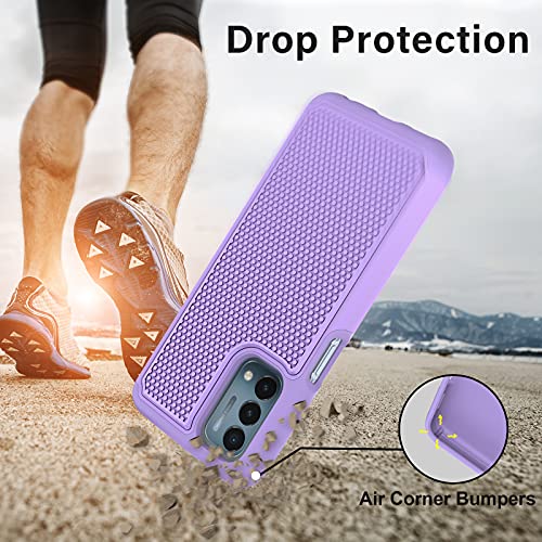 for OnePlus Nord N200 5G Case: Heavy Duty Shockproof Protective Phone Case 2 Tempered Glass Screen Protector Anti-Slip Textured Hard Cover + Soft Silicone Rubber Bumper, Military Armor Case – Purple | The Storepaperoomates Retail Market - Fast Affordable Shopping