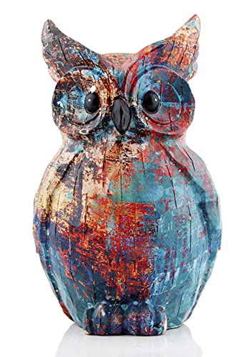 Colorful Owl Figurine Statue Sculpture Owl Decor Gifts