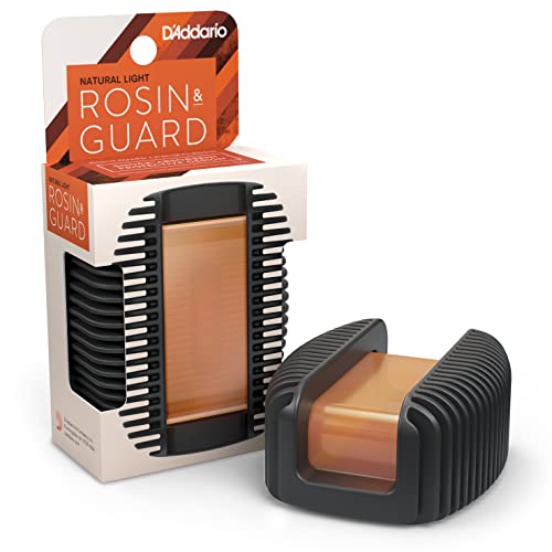 D’Addario Violin Rosin Guard with Light Rosin – Rosin for Violin, Cello, Viola, Double Bass – Shock Absorbent – Magnetic Attachment – Easy Grip – Dishwasher Safe