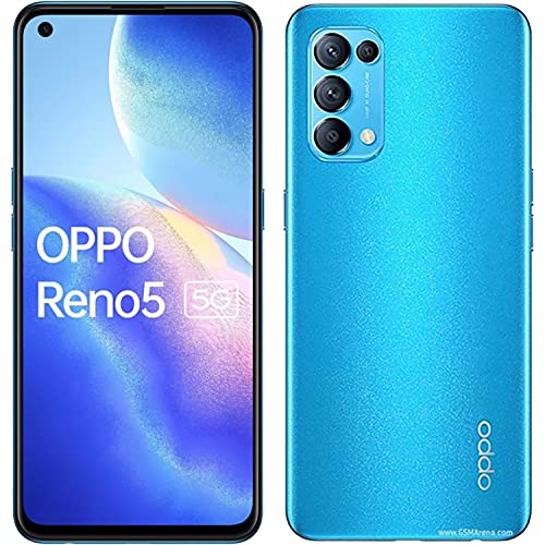 Oppo Reno5 5G Dual-SIM 128GB ROM + 8GB RAM (GSM Only | No CDMA) Factory Unlocked Android Smartphone (Azure Blue) – International Version
