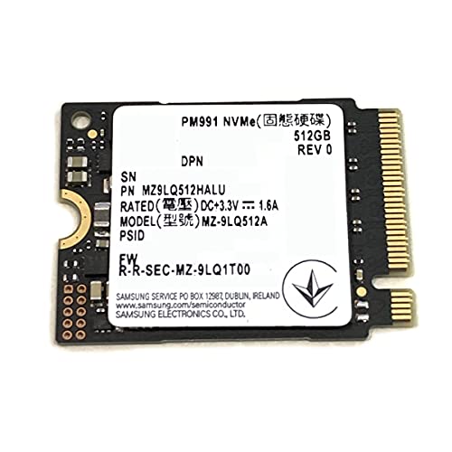 Samsung SSD 512GB PM991 M.2 2230 30mm NVMe PCIe Gen3 x4 MZ9LQ512HALU MZ-9LQ512A Solid State Drive Compatible with Dell HP Lenovo