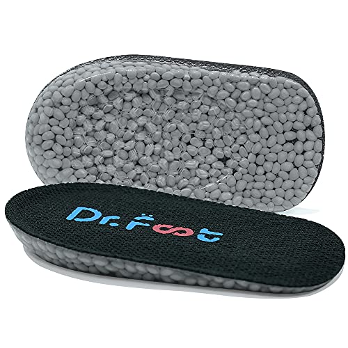 Dr. Foot’s Height Increase Insoles, Heel Cushion Inserts, Heel Lift Inserts for Leg Length Discrepancies (0.6″ Height, Black)