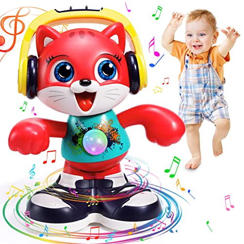Baby Toys 12-18 Months Dancing Cat Kids Infant Toddler Toys for 1 2 3 Year Old Girl Boy Baby Musical Toys Dance & Talkback Interactive Early Educational Learning Toys Gifts for 1 2 3 Year Old Boy Girl