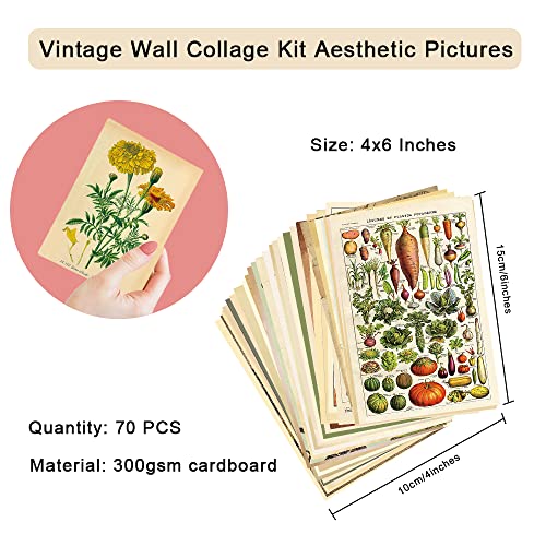 Arisaniasion Vintage Wall Collage Kit Aesthetic Pictures, 70 Set 4×6 Inch Trendy Small Poster for Dorm, Bedroom Decor for Teens Girls Boys,Dorm Room Decor | The Storepaperoomates Retail Market - Fast Affordable Shopping