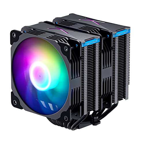 Vetroo U6PRO Dual Tower CPU Cooler w/ 6pcs Heatpipes, Top ARGB Lighting, 120mm ARGB & PWM Air Cooler 220W TDP for Intel LGA 1700/1200/115X AMD AM5/AM4