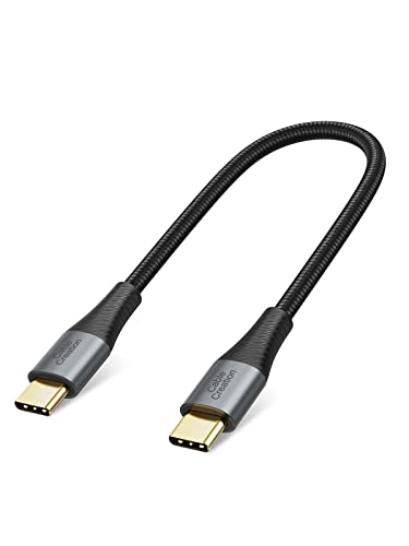 CableCreation Short USB C to USB C Cable, Type C Fast Charging USB C Cable 0.8FT, Double-Braided Exterior Compatible with Galaxy S22 Ultra S22 S21 S20 Note 20, MacBook, iPad Mini 6, iPad Pro 2020