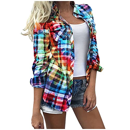 Womens Long Sleeve Oversized Blouses Loose Fit Shirts Tank Tops Fashion Casual Long Sleeve Classic Blouse Shirt Tops Multicolor