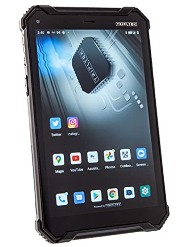 TRIPLTEK 8″ PRO (4G LTE, 256GB) Ultra Bright 1200 nits, 8GB RAM, Android 10, Long Battery Life 12200mAh, Rugged Military Construction, Waterproof IP68, Brightest Tablet/Phone on The Market