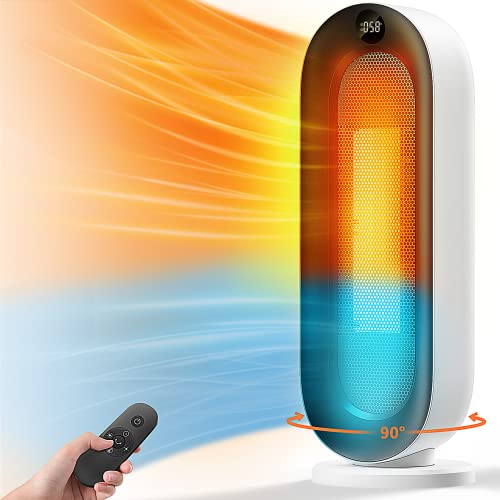 Eigffole Space Heaters for Indoor Use, Portable Electric Heater for Large Room 1500W/700W 3 Mode Switching Fast Heat in 3s Timer Remote Control Ceramic Thermostat Oscillating for Room Office Desk