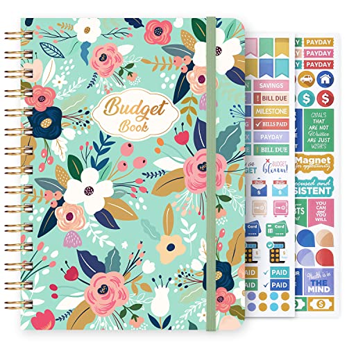Budget Planner – Budget Book, 12 Monthly Financial Organizer, Budget Planner organizer with Expense Tracker Undated Accounts Book, 6″ x 8.2″, budget Book, Account book with Pocket, Stickers