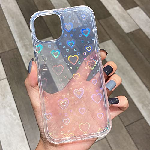 SmoBea Compatible with iPhone 13 Pro Case (No Fit iPhone 13) Clear Laser Glitter Bling Heart Soft & Flexible TPU and Hard PC Shockproof Case Women Girls Heart Pattern Phone Case (Rainbow Heart/Clear) | The Storepaperoomates Retail Market - Fast Affordable Shopping