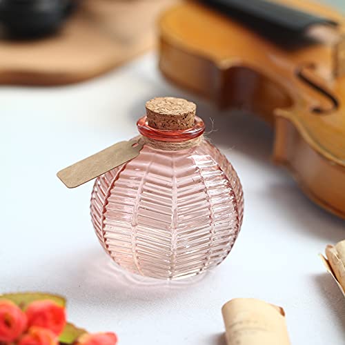 ELEGANTTIME Single Glass Bud Vase Pink Glass Vases for Centerpieces Decor Glass Flower Vase Bottle with Crok Wire Iron Handle Design Perfect for Cafes, Office Table, Home and Garden | The Storepaperoomates Retail Market - Fast Affordable Shopping