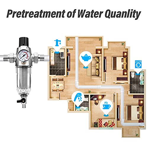 Cxztcl Spin Down Sediment Water Filter 1/2″ 40 Micron Backwash Whole House Inline Prefilter for Municipal Tap Water, Well Water,Adjustable Water Flow Design,Sliver | The Storepaperoomates Retail Market - Fast Affordable Shopping