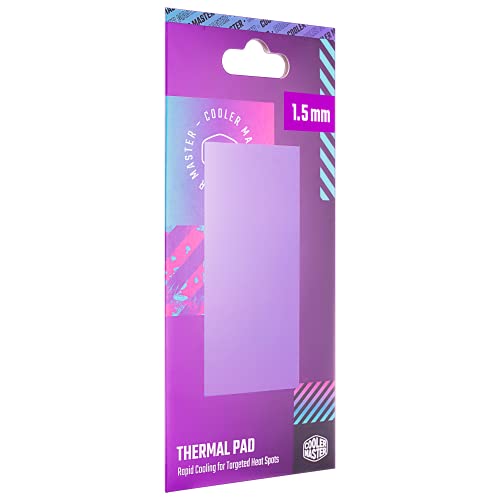 Cooler Master Thermal Pad 1.5 mm High Performance Thermal Pad, High Conductivity W/m.k= 13.3m, Nano Elements Rapid Cooling, Double-sided Adhesive for a wide range of Electronics and Devices