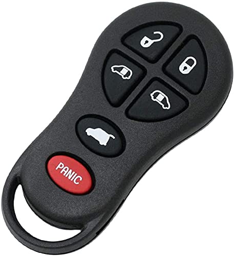 Replacement Key Shell Compatible with Chrysler Dodge Keyless Entry Remote Key Case Fob 6 Buttons 5 BTN + Panic PG754C