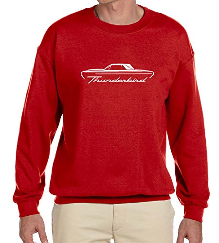 1964 1965 1966 Ford Thunderbird Hardtop Classic Outline Design Fleece Sweatshirt X-large grey