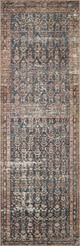 Amber Lewis x Loloi Billie Collection BIL-02 Ocean / Brick, Traditional 2′-3″ x 3′-9″ Accent Rug | The Storepaperoomates Retail Market - Fast Affordable Shopping
