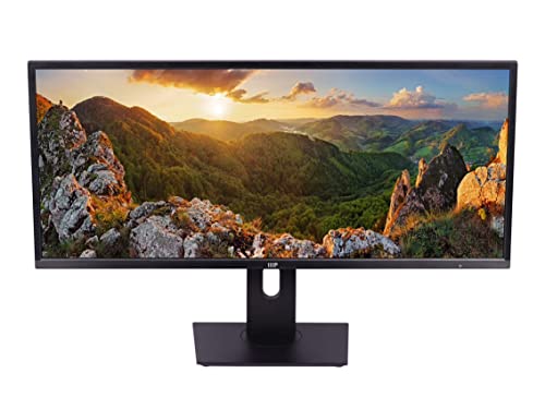 Monoprice 34in CrystalPro UWQHD Monitor – 60Hz, HDMI, DisplayPort, Height Adjustable Stand, VA, 100×100 VESA, for Business and Gaming