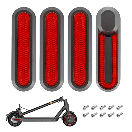 YBang Reflective Decorative Side Cover with Screws for Xiaomi M365 PRO PRO 2 1S Essential Lite Electric Scooter Strips Front and Rear Wheels Accessory Kit (Red)