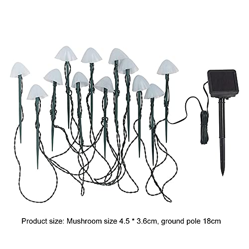 Halloween Decoration LED Solar Light Mushroom String Light Waterproof Outdoor Garden Lawn Stakes Lamps Yard Art For Home Courtyard Decoration (Emitting Color : 6m30led)