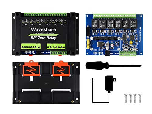 Waveshare Industrial 6-Channel Relay Module for Raspberry Pi Zero WH RS485/CAN Bus Power Supply Isolation Photocoupler Isolation